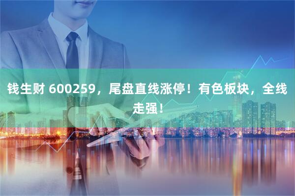 钱生财 600259，尾盘直线涨停！有色板块，全线走强！