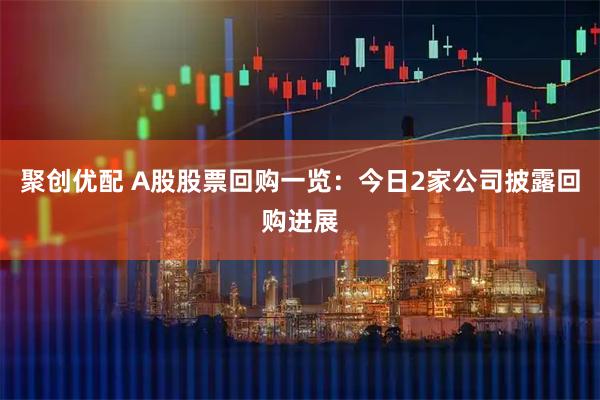 聚创优配 A股股票回购一览：今日2家公司披露回购进展