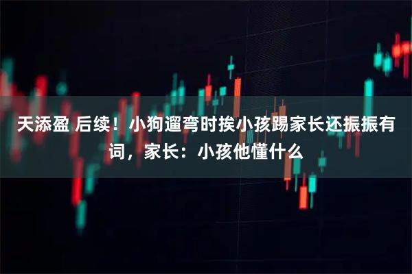天添盈 后续！小狗遛弯时挨小孩踢家长还振振有词，家长：小孩他懂什么