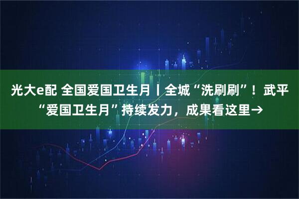 光大e配 全国爱国卫生月丨全城“洗刷刷”!武平“爱国卫生月”持续发力,成果看这里→